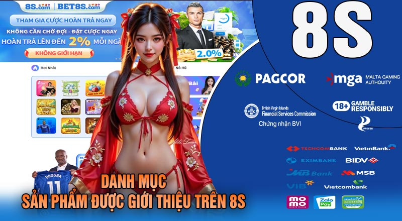 Danh mục sản phẩm được giới thiệu trên 8S